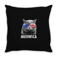 Cat 4th Of July Mug Meowica Merica Men Usa American Flag Throw Pillow | Artistshot