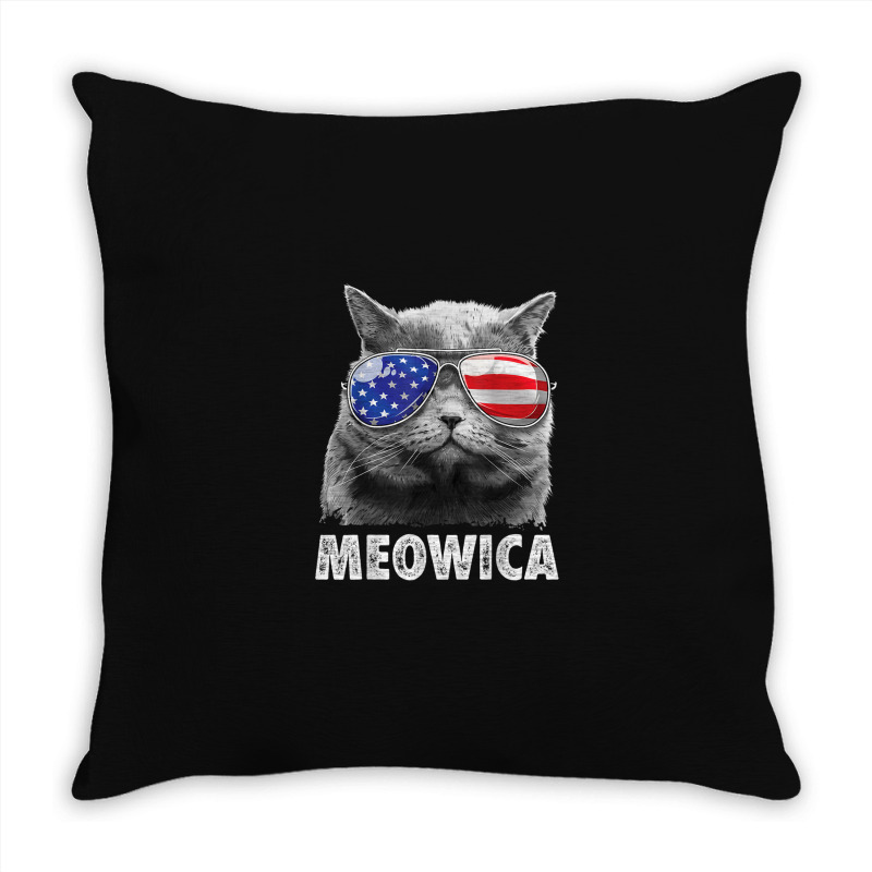 Cat 4th Of July Mug Meowica Merica Men Usa American Flag Throw Pillow | Artistshot