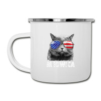 Cat 4th Of July Mug Meowica Merica Men Usa American Flag Camper Cup | Artistshot