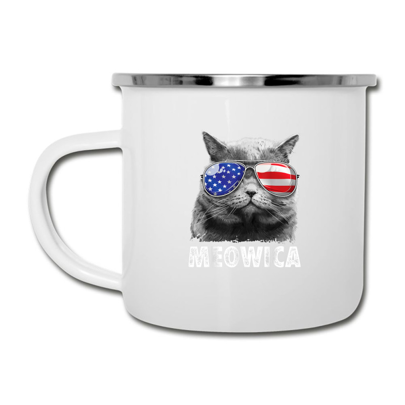 Cat 4th Of July Mug Meowica Merica Men Usa American Flag Camper Cup | Artistshot