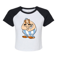 Obelix And Dogmatix Asterix Raglan Crop Top | Artistshot