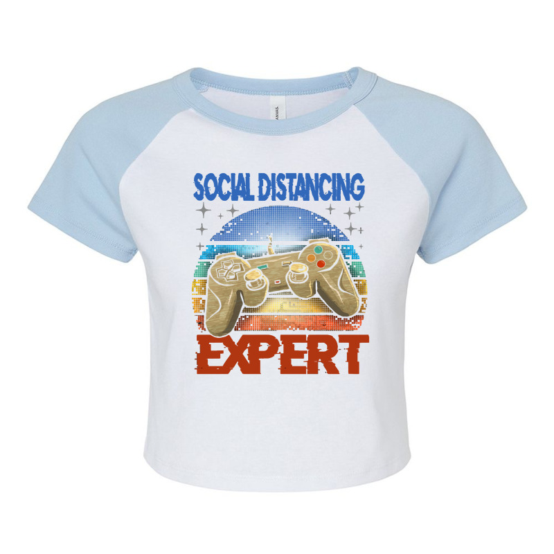 Social Distancing Expert Gaming Raglan Crop Top by cagurdenny | Artistshot