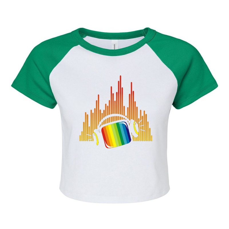 Headphones Tv Music Colorful Raglan Crop Top by BealArt | Artistshot