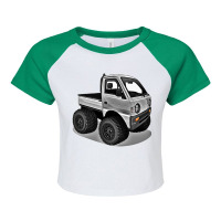 Kei Truck Chibi Cartoon Mini Truck Premium Raglan Crop Top | Artistshot