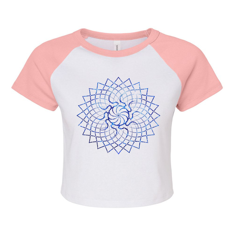 Mandala Geometry Sacred Fractal Art Yoga Mantra Good Vibe Raglan Crop Top by jabaludden | Artistshot