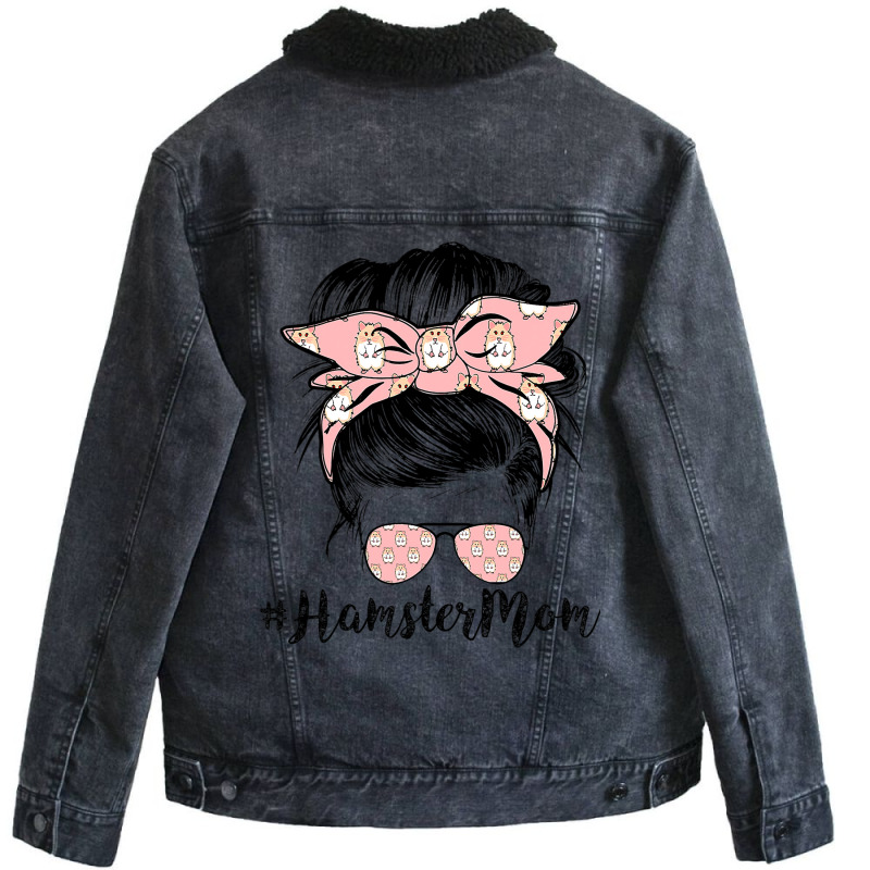 Hamster Mom Life Messy Bun Hair Mothers Day Hamste Unisex Sherpa-lined Denim Jacket | Artistshot