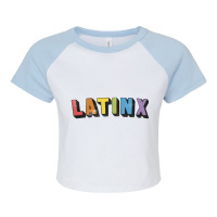 Latinx Original Retro Style Design Raglan Crop Top | Artistshot