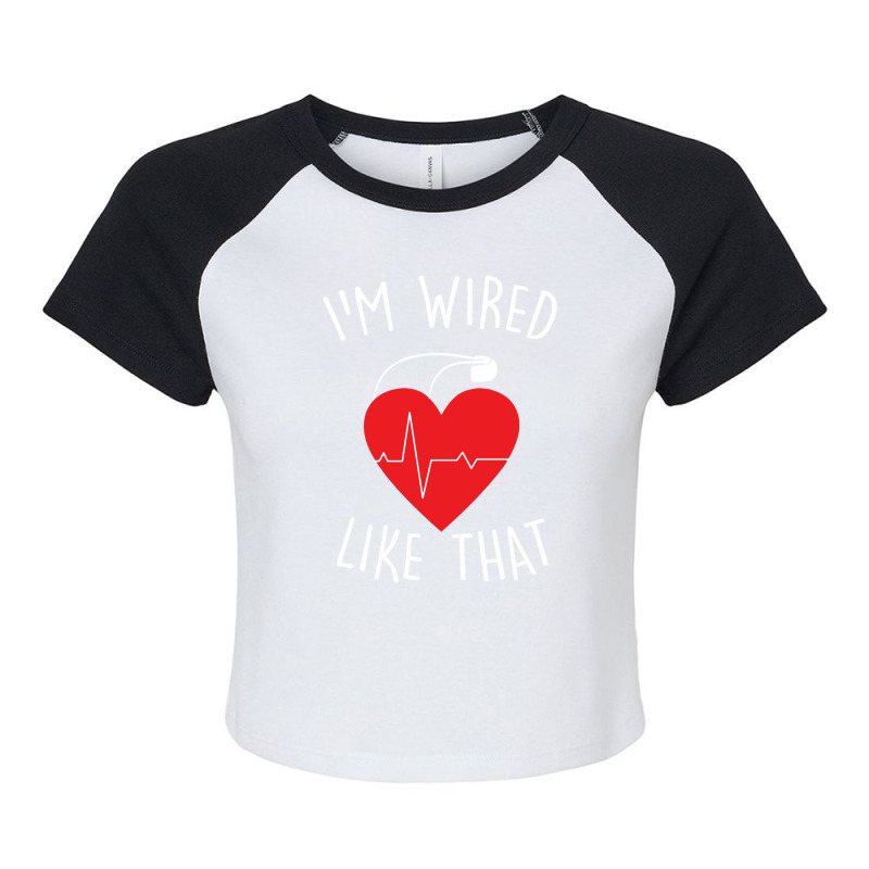 Arrhythmia Cardiac Pacemaker Icd Surgery Raglan Crop Top | Artistshot