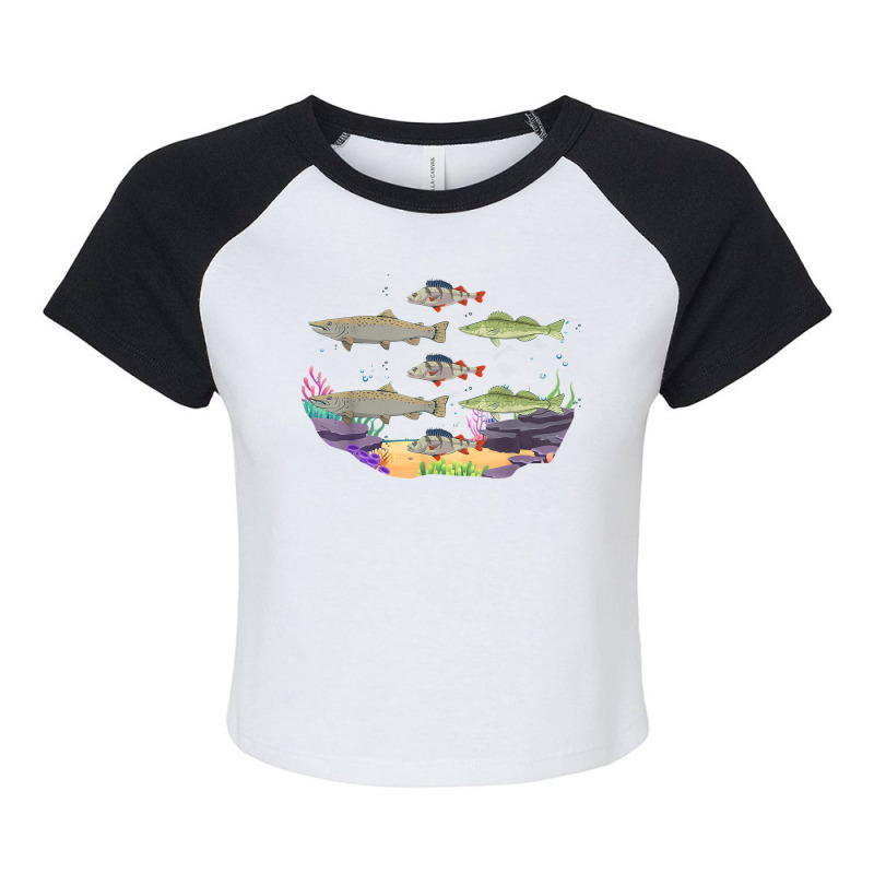 Underwater Fish Species Biology Fishkeeping Saltwater Fish T Shirt Raglan Crop Top by bibonzgulnacqo | Artistshot