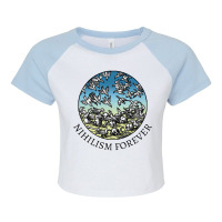 Nihilism Forever,v Intage Medieval Humor Illustration Design Raglan Crop Top | Artistshot