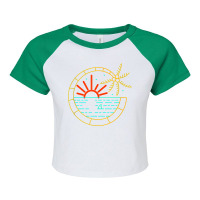 Island Vibes Are Good Vibes Sunset Palm Tree T Shirt Raglan Crop Top | Artistshot