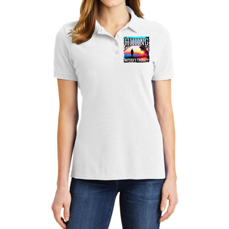 Hiking Natures Therapy Sunset Hiking Ladies Polo Shirt by MenachemArteaga | Artistshot