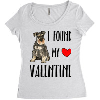 I Found My Valentine Day Miniature Schnauzer Dog L Women's Triblend Scoop T-shirt | Artistshot