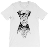 Hipster Airedale Terrier In Nerd Glasses Dog T-shirt | Artistshot