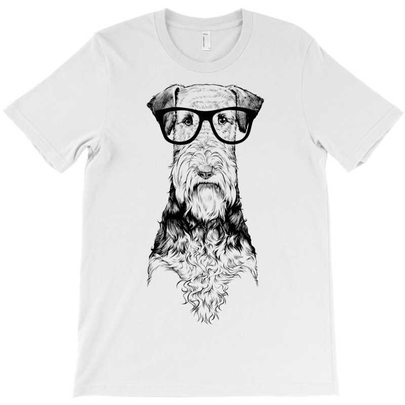 Hipster Airedale Terrier In Nerd Glasses Dog T-shirt | Artistshot