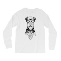 Hipster Airedale Terrier In Nerd Glasses Dog Long Sleeve Shirts | Artistshot