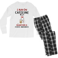 Funny Dog Gift I Run On Caffeine Dalmatians Cuss W Men's Long Sleeve Pajama Set | Artistshot