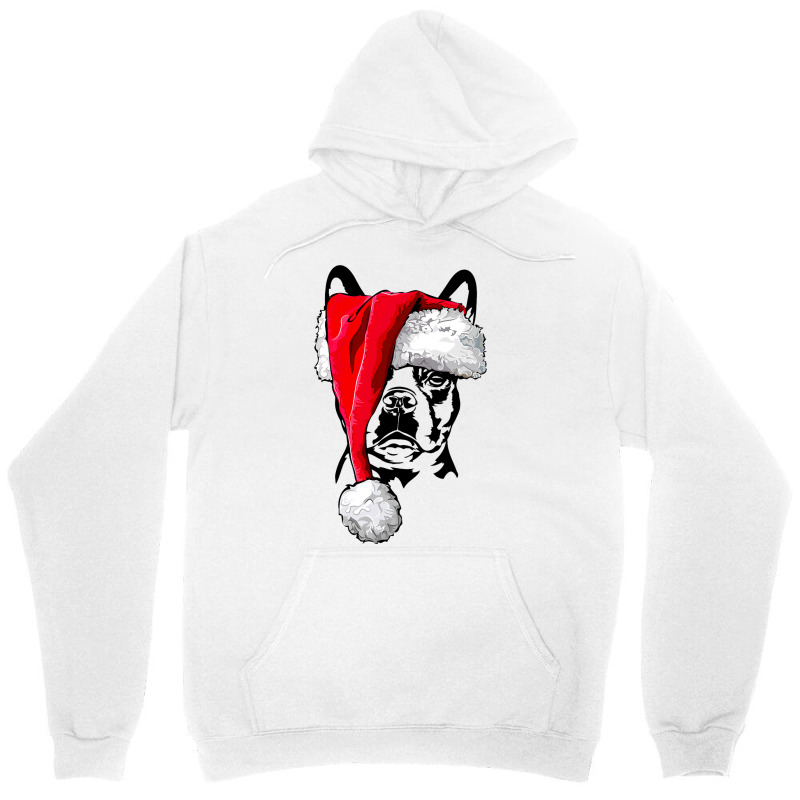 Funny Santa Boston Terrier Christmas Dog Mom Dog 3 Unisex Hoodie by AdleeDerr | Artistshot