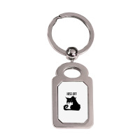 Hiss Off Black Cat Its Fine Im Fine Everythings Is Silver Rectangle Keychain | Artistshot