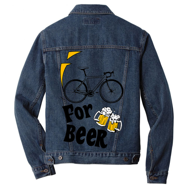 I Ride A Road Bike For Beer Racing Bike Men Denim Jacket by LARRYGONZALEZ | Artistshot