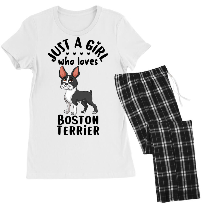 Funny Dog Lover Gift Just A Girl Who Loves Boston  Women's Pajamas Set by GrayceMeekin | Artistshot