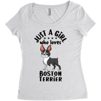 Funny Dog Lover Gift Just A Girl Who Loves Boston  Women's Triblend Scoop T-shirt | Artistshot