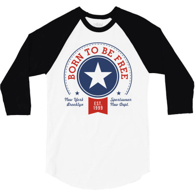 Born Free Freedom 3/4 Sleeve Shirt Designed By Designisfun