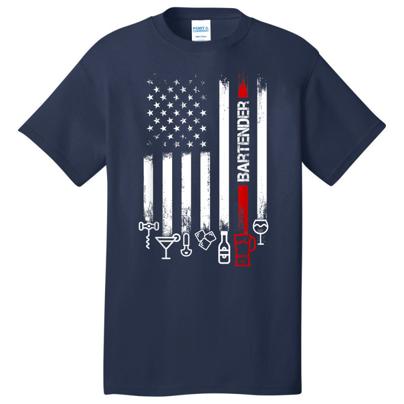 American Flag With Bartender Tshirt For Women Men Father Basic T-shirt | Artistshot