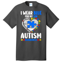 Womens I Wear Blue For My Son Autism Awareness Autistic V Neck T Shirt Basic T-shirt | Artistshot