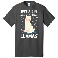 Just A Girl Who Loves Llamas T  Shirt Just A Girl Who Loves Llamas I V Basic T-shirt | Artistshot