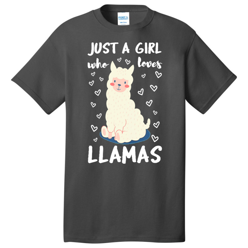 Just A Girl Who Loves Llamas T  Shirt Just A Girl Who Loves Llamas I V Basic T-shirt | Artistshot