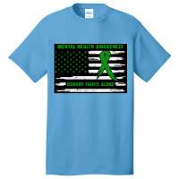 Mental Health Awareness American Flag Nobody Fights Alon Basic T-shirt | Artistshot