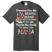 Autism Nana T  Shirt Wrapped Around Their Little Finger Autism Nana T Basic T-shirt | Artistshot