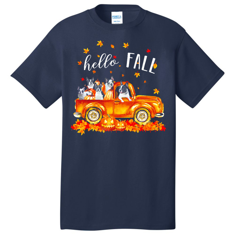 Hello Fall Frenchie In Car Autunm T  Shirt Frenchie Hello Fall   Frenc Basic T-shirt | Artistshot