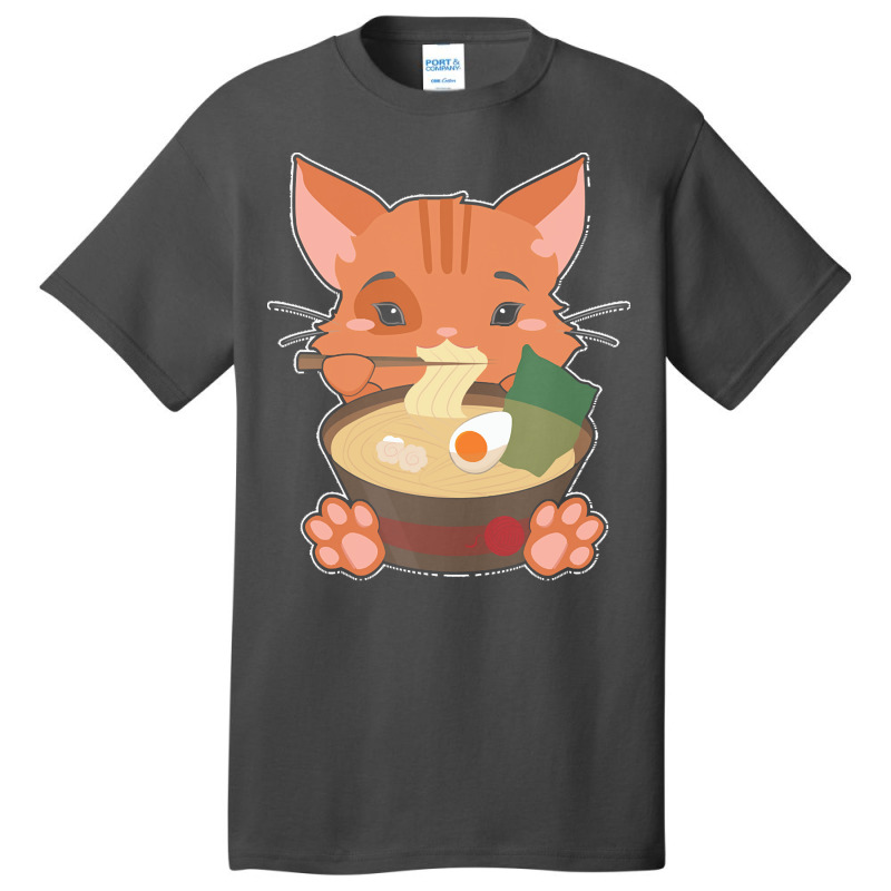 Japanese T  Shirt Anime Cute Cat Japanese Ramen Noodles Kawaii Gift De Basic T-shirt | Artistshot