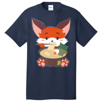 Japanese T  Shirt Anime Cute Fox Japanese Ramen Noodles Kawaii Gift Pr Basic T-shirt | Artistshot