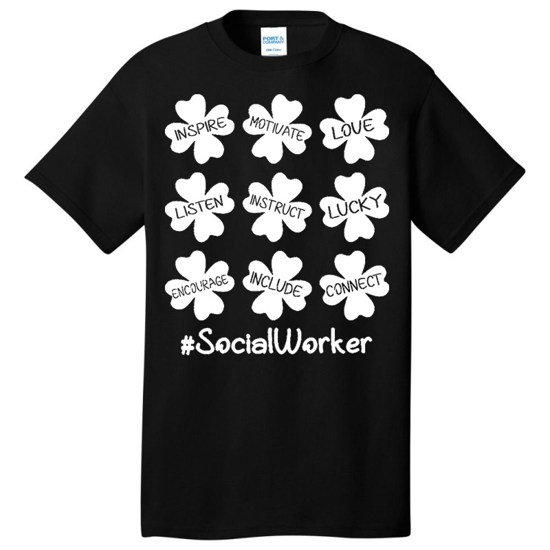 Social Worker St Patricks Day T  Shirt Shamrock Inspire Love Lucky Soc Basic T-shirt | Artistshot