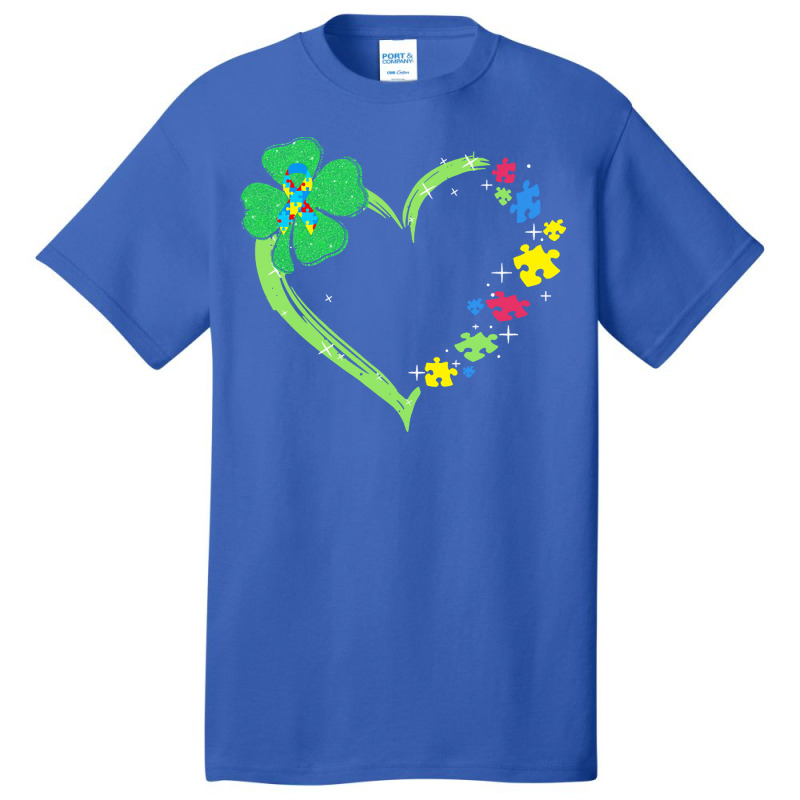 St Patricks Day Autism Awareness Heart T  Shirt Funny Autism St Patric Basic T-shirt | Artistshot