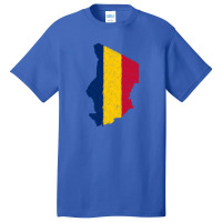 Chad Flag Map Drawing Line Art Basic T-shirt | Artistshot