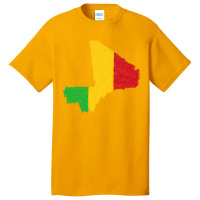 Mali Map Flag Drawing Line Art Basic T-shirt | Artistshot