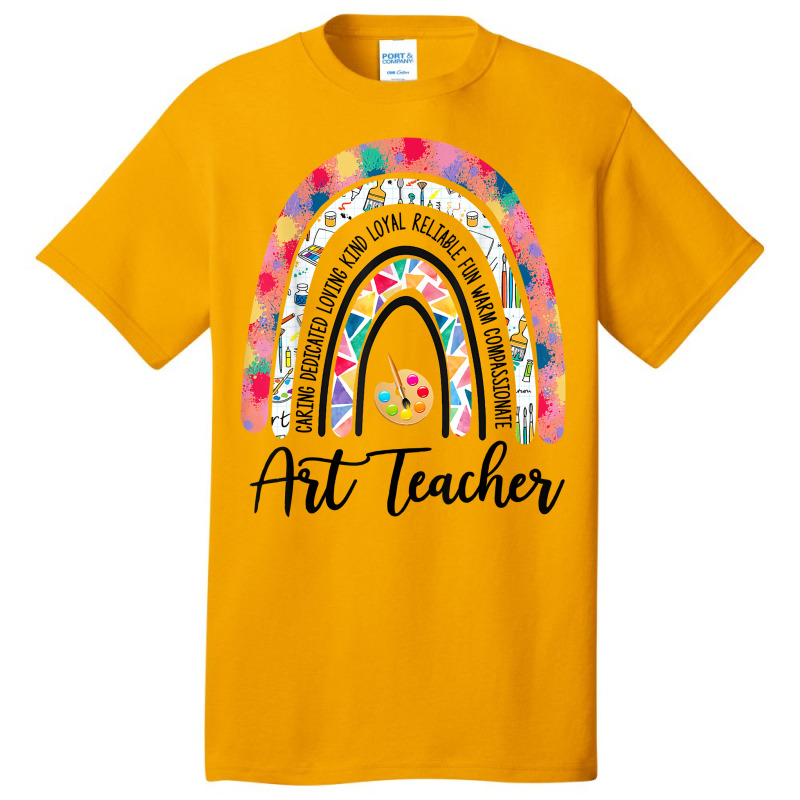 Art Teacher Rainbow Caring Dedicated Loving Vintage T Shirt Basic T-shirt by tamkyfashions | Artistshot