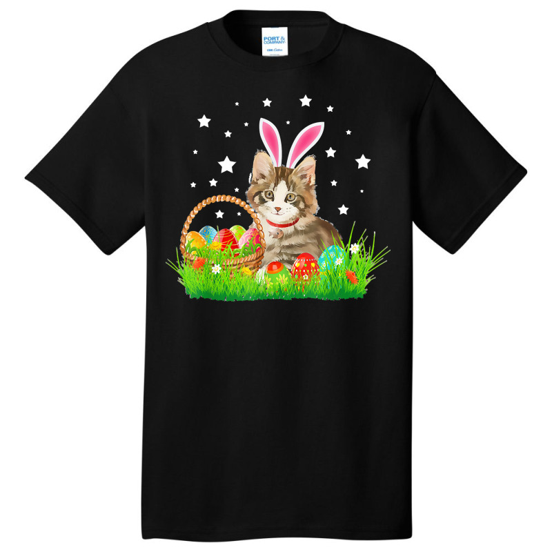 Easter Day T  Shirt Cute Cat Pet Hunting Egg Tree Bunny Easter Day T Basic T-shirt by larmstrong437 | Artistshot