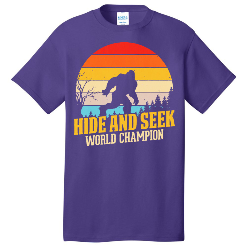 Bigfoot T  Shirt Retro Bigfoot Hide & Seek World Champion 3 Basic T-shirt by koelpinpatrick639 | Artistshot