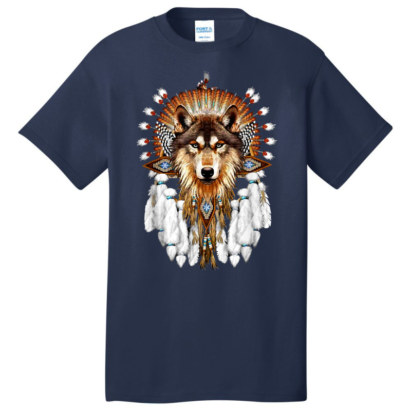 Native American Wolf   Wolf Lovers T Shirt Basic T-shirt by adam.troare | Artistshot