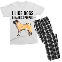 Funny I Like Akita Dogs And Maybe 3 People 2 Men's T-shirt Pajama Set | Artistshot