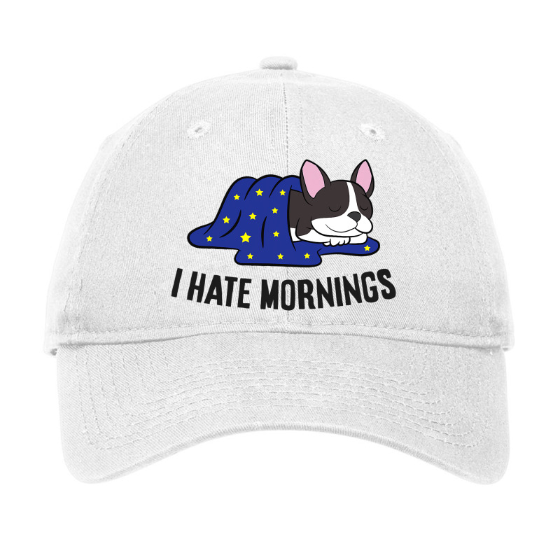 I Hate Mornings Sleeping Boston Terrier Dog Adjustable Cap by SamiaJarar | Artistshot