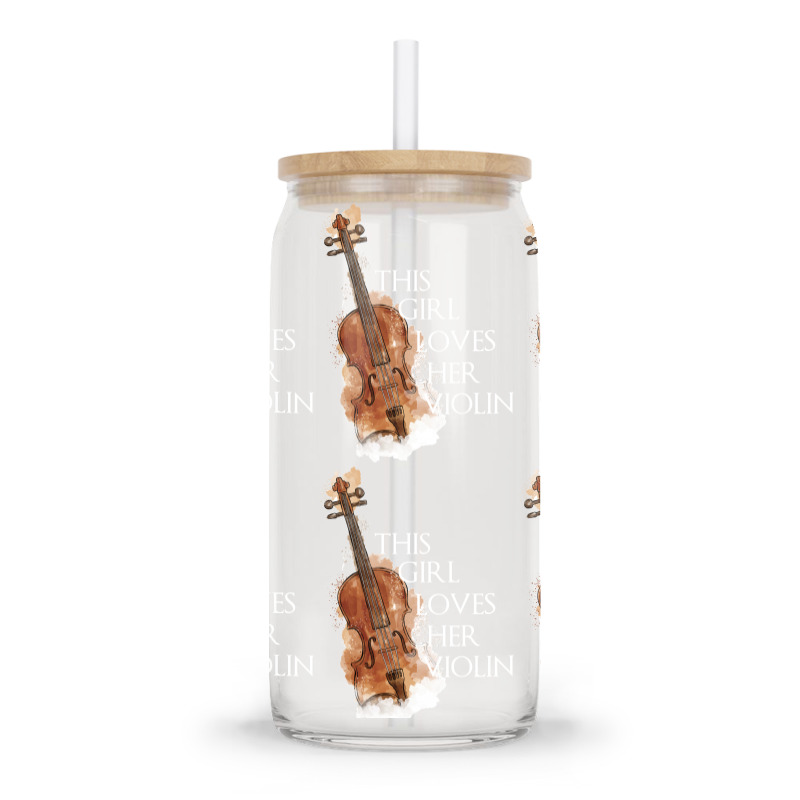 This Girl Loves Her Violin For Dark Glass Tumbler | Artistshot