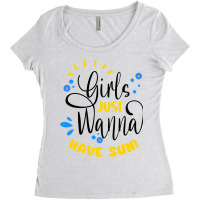 Girls Just Wanna Have Sun Saint Lucian Flag Souven Women's Triblend Scoop T-shirt | Artistshot