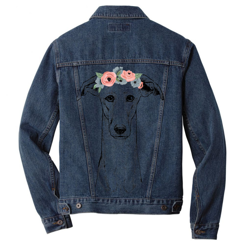 Greyhound With Floral Headband Dog Mom Men Denim Jacket by KamariSalisbur | Artistshot