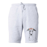 Greyhound With Floral Headband Dog Mom Fleece Short | Artistshot